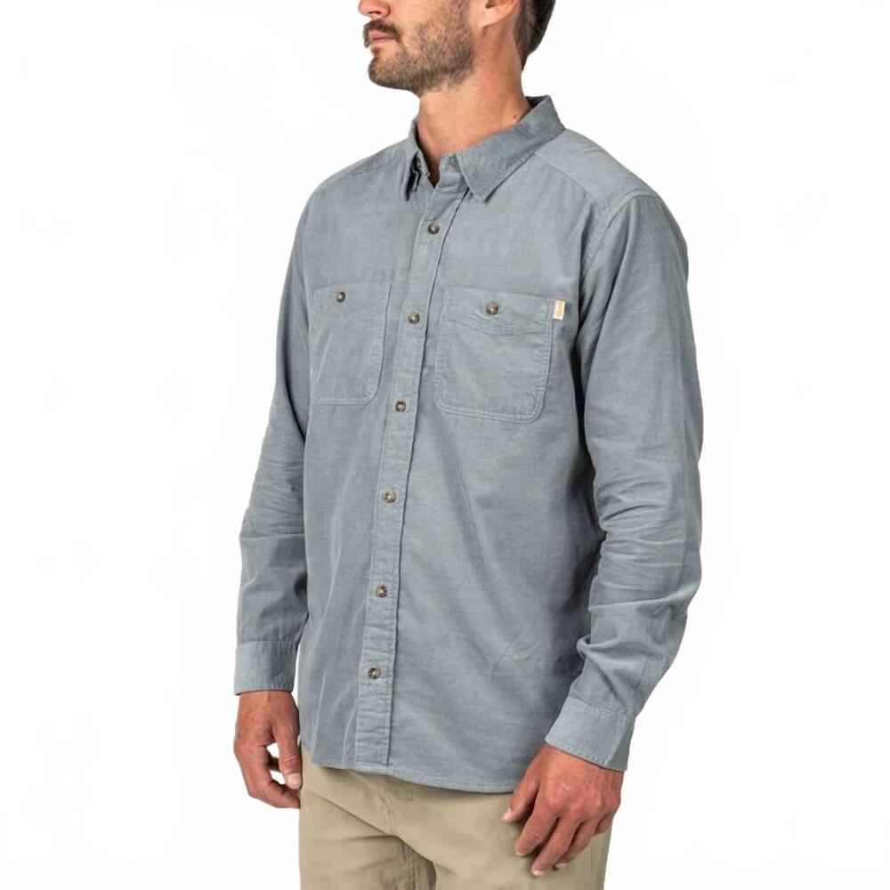 NEW MARSH WEAR cody cord longsleeve shirt in steel